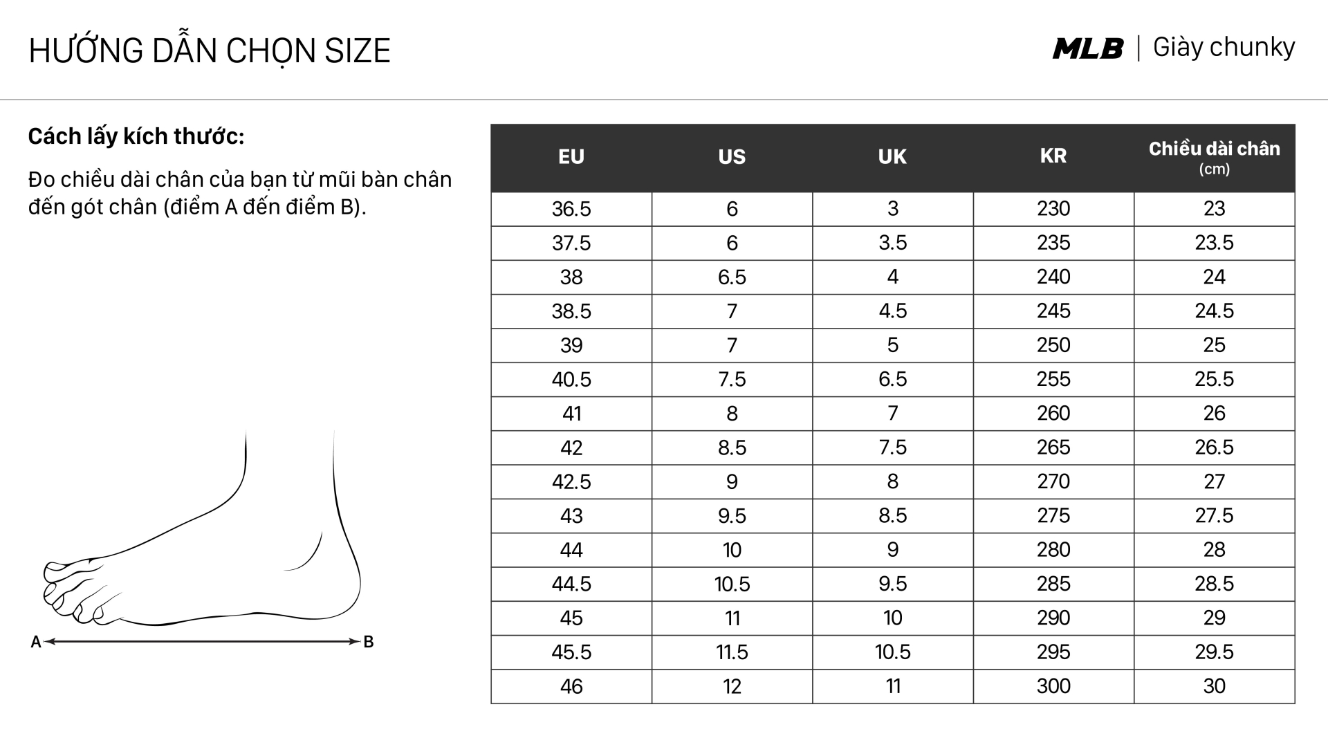 Hướng dẫn chọn size